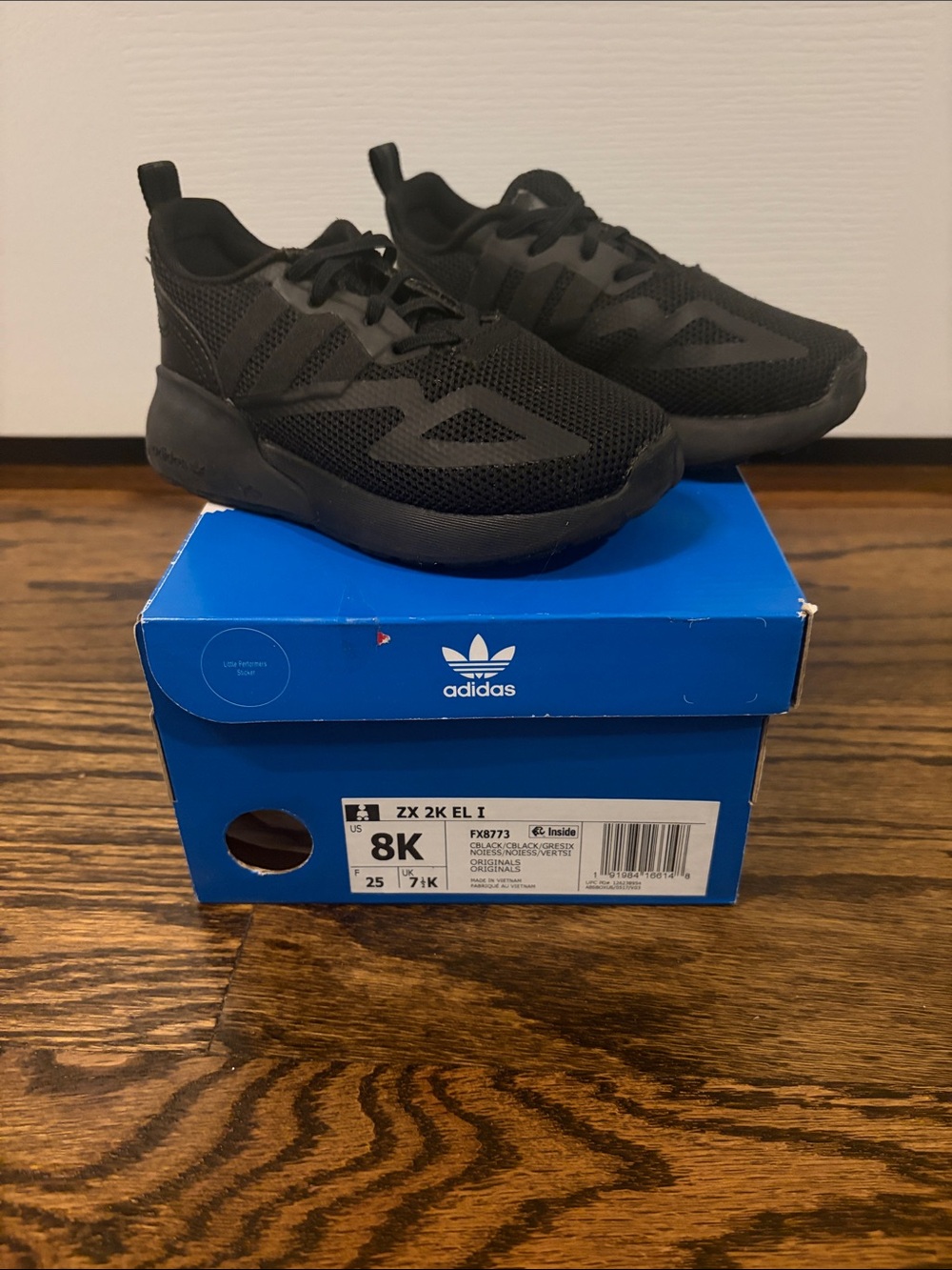 Adidas Kids FX8773 CBlack Mesh Athletic Sneakers Size 8k